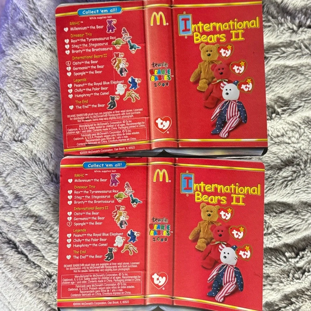 2000 McDonalds Ty Teenie Beanie Babies International Bears II  Set